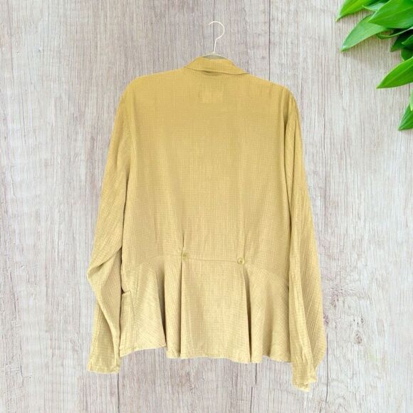 Flax Rayon Jacket Blazer Large - Picture 2 of 9